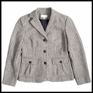 Talbots Black and Cream Houndstooth Blazer